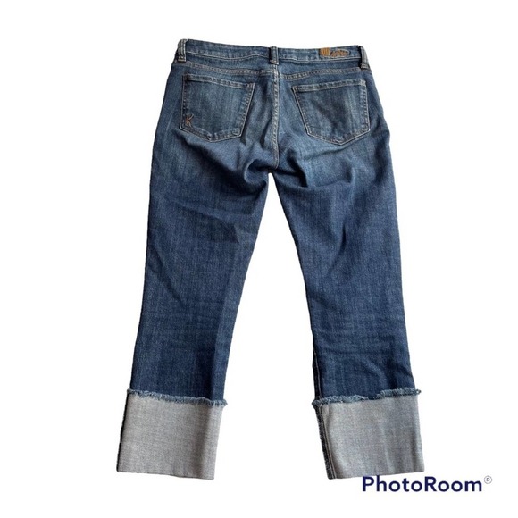 Kut From The Kloth Fray Cuff Cropped Jean Dark Blue Size 4 Catherine Boyfriend - Picture 8 of 9